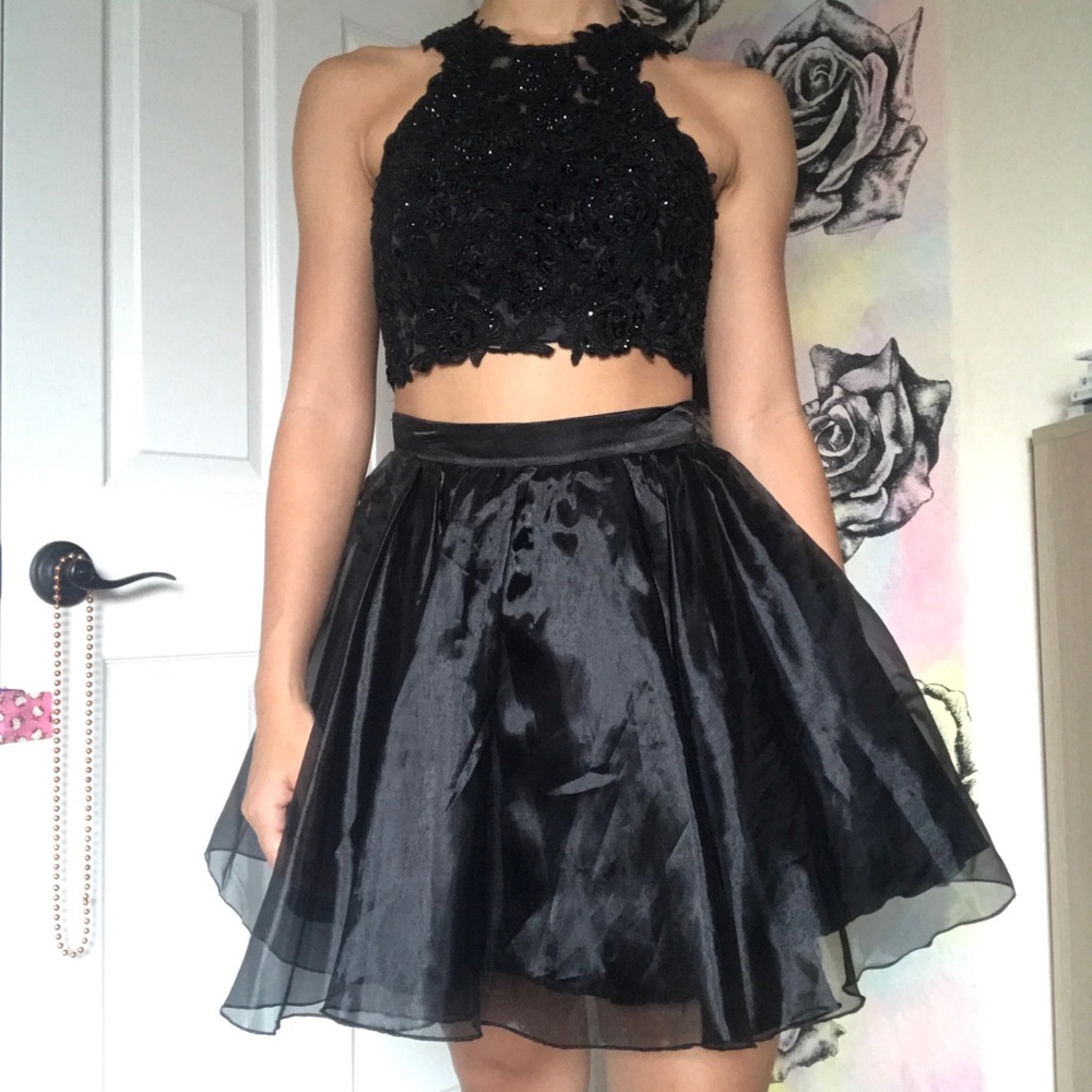 On hold. Black two piece prom/homecoming dress